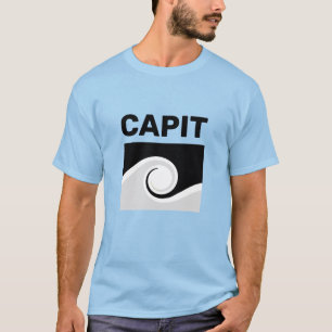 Vet hoofdlettertype & abstracte golven t-shirt