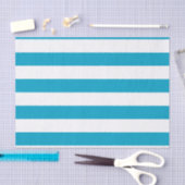 Vet horizontale Blauwgroen en witte strepen Tissuepapier (Craft)