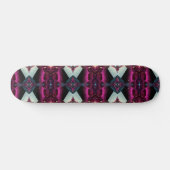 Vet Hot Pink Magenta Abstract geometrisch patroon Persoonlijk Skateboard (Horizontaal)