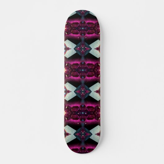 Vet Hot Pink Magenta Abstract geometrisch patroon Persoonlijk Skateboard (Voorkant)