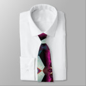 Vet Hot Pink Magenta Abstract geometrisch patroon Stropdas (Gebonden)