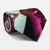 Vet Hot Pink Magenta Abstract geometrisch patroon Stropdas (Opgerold)