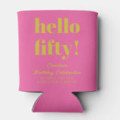 Vet Hot Pink Yellow Colorful 50th Birthday Custom Blikjeskoeler (Achterkant)