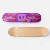 Vet Hot Roze Rood & Paarse Glitter Camouflage Camo Persoonlijk Skateboard (Horizontaal)