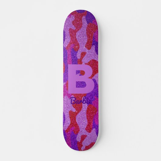 Vet Hot Roze Rood & Paarse Glitter Camouflage Camo Persoonlijk Skateboard (Voorkant)
