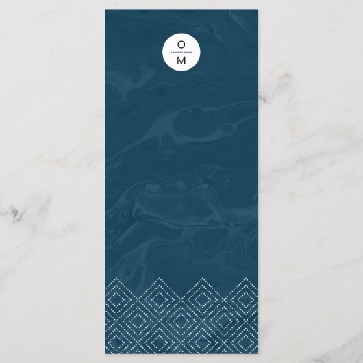 Vet Hues Blue Marble Custom Flat Menu Kaart (Achterkant)