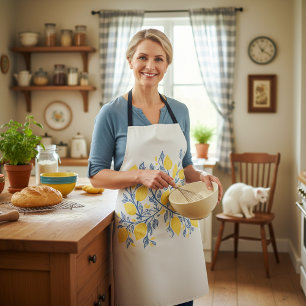 Vet huis planten kleurrijke houtsnede stijl schort