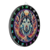 Vet Husky Vista-wandontwerp Dartbord (Voorkant Links)