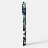 Vet in Blauw & Delicate Cream Bloemen iPhone Hoesje (Linkerkant)