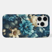 Vet in Blauw & Delicate Cream Bloemen iPhone Hoesje (Achterkant horizontaal)