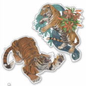 Vet in de Stars Tigers Custom-Cut Vinyl Sticker (Voorkant)