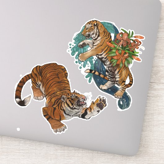 Vet in de Stars Tigers Custom-Cut Vinyl Sticker (Detail)