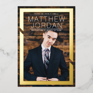 Vet in Gold Afstuderen Folie Uitnodiging