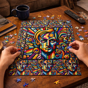 Vet, in het oog springend, veelkleurig Abstract ge Legpuzzel