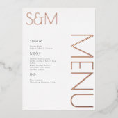 Vet Initiaal bruiloft geperste dag van menukaarten Folie Uitnodiging (Voorkant)