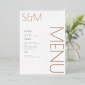 Vet Initiaal bruiloft geperste dag van menukaarten Folie Uitnodiging (Staand Voorkant)