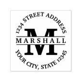 Vet Initiaal met Naam en Retouradres Zelfinktende Stempel (Design)