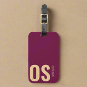 Vet Initiaal Monogram Bourgogne Travel Branding Bagagelabel