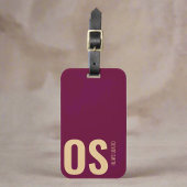 Vet Initiaal Monogram Bourgogne Travel Branding Bagagelabel