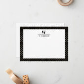 Vet Initiaal Monogram Faux Gold Note Kaart Notitiekaartje (Voorkant / Achterkant in situ)