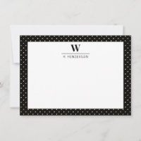 Vet Initiaal Monogram Faux Gold Note Kaart