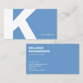 Vet Initiaal Monogram Lichtblauw Visitekaartje (Voorkant / Achterkant)