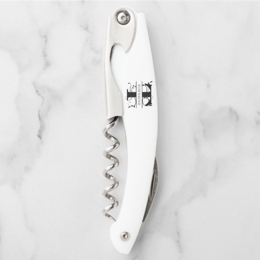 Vet Initiaal monogram naam botanisch Kurkentrekker (Voorkant)