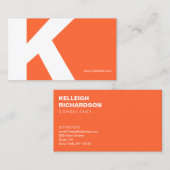 Vet Initiaal monogram Oranje Visitekaartje (Voorkant / Achterkant)