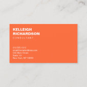 Vet Initiaal monogram Oranje Visitekaartje (Achterkant)