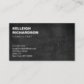 Vet Initiaal Monogram Zwart Hout Visitekaartje (Achterkant)