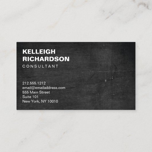 Vet Initiaal Monogram Zwart Hout Visitekaartje (Achterkant)