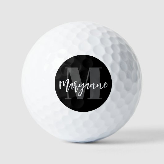 Vet Initiaal Naam Elegant Modern Monogram Golfballen (Voorkant)