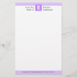 Vet Initiaal & Naam Monogram Briefpapier