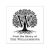 Vet Initiaal over Tree of Life Bibliotheeknaam #2B Zelfinktende Stempel (Design)