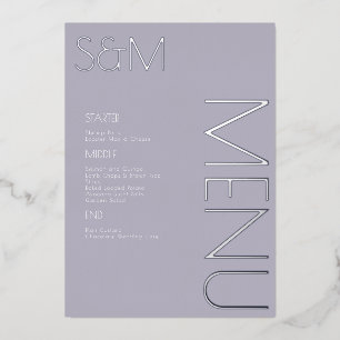 Vet Initiaal Weddenschap geperste Silver Menu-kaar Folie Uitnodiging