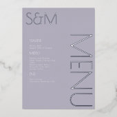 Vet Initiaal Weddenschap geperste Silver Menu-kaar Folie Uitnodiging (Voorkant)