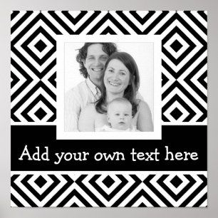 Vet Instagram Foto met aangepaste tekst Chevron BW Poster