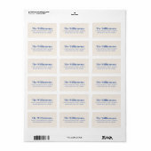 Vet Ivory Blue Typography Custom Return Address Etiket (Full Sheet)