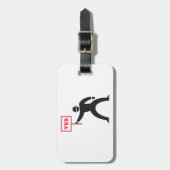 Vet Ja Teken Minimalistische Stick Figuur Protest Bagagelabel (Voorkant verticaal)