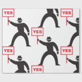 Vet Ja Teken Minimalistische Stick Figuur Protest Cadeaupapier (Vlak)