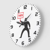 Vet Ja Teken Minimalistische Stick Figuur Protest Grote Klok (Hoek)