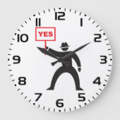 Vet Ja Teken Minimalistische Stick Figuur Protest Grote Klok (Voorkant)