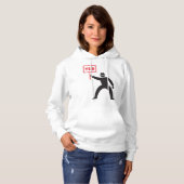 Vet Ja Teken Minimalistische Stick Figuur Protest Hoodie (Voorkant volledig)