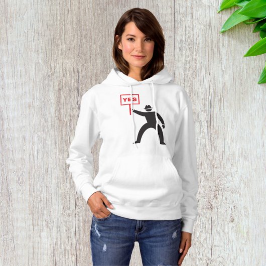 Vet Ja Teken Minimalistische Stick Figuur Protest Hoodie