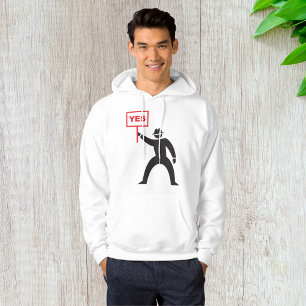 Vet Ja Teken Minimalistische Stick Figuur Protest Hoodie