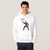 Vet Ja Teken Minimalistische Stick Figuur Protest Hoodie (Voorkant volledig)
