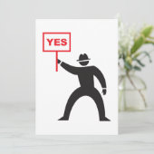 Vet Ja Teken Minimalistische Stick Figuur Protest Kaart (Staand voorkant)