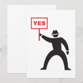 Vet Ja Teken Minimalistische Stick Figuur Protest Kaart (Voorkant / Achterkant)