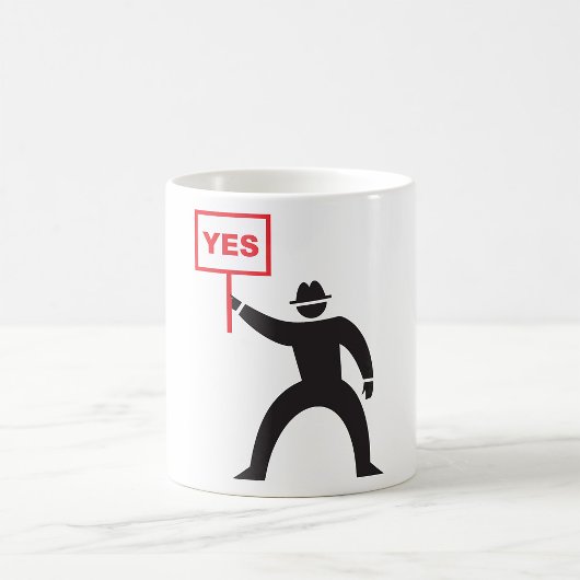 Vet Ja Teken Minimalistische Stick Figuur Protest Koffiemok