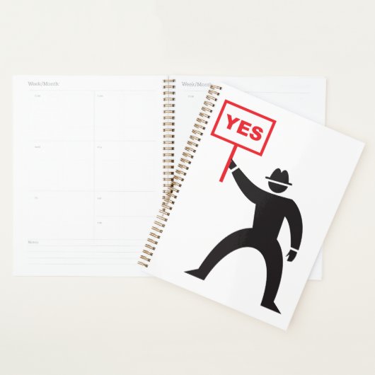 Vet Ja Teken Minimalistische Stick Figuur Protest Planner (Display)